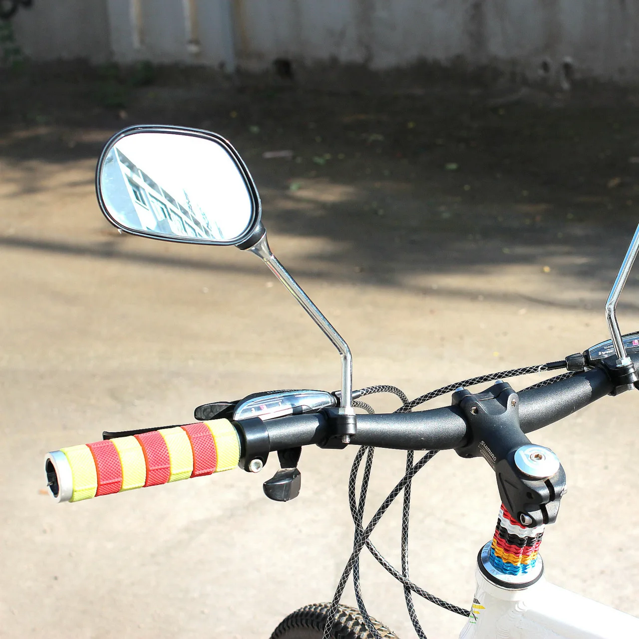 Плоское отражающее зеркало заднего вида для велосипеда с монтажной базой, Электромобиль, зеркало заднего вида для горного велосипеда
