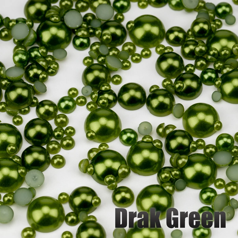 Multicolor Half Round Flatback Imitation Pearls for DIY Crafts and Nail Art