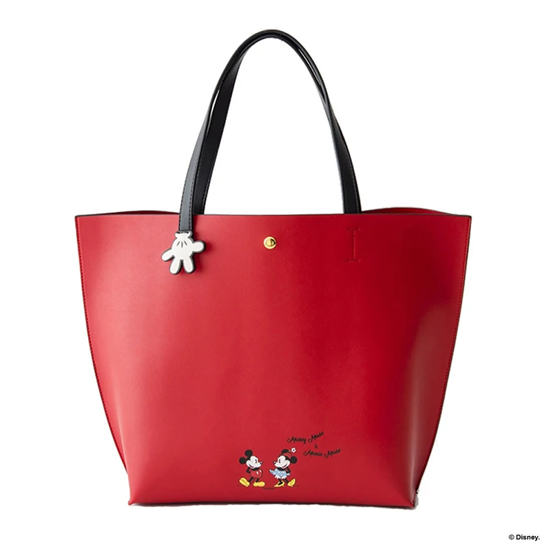 Disney-Bolso de dibujos animados de Mickey para mujer, bolsa de gran capacidad, a la moda, portátil, de un solo hombro, para verano