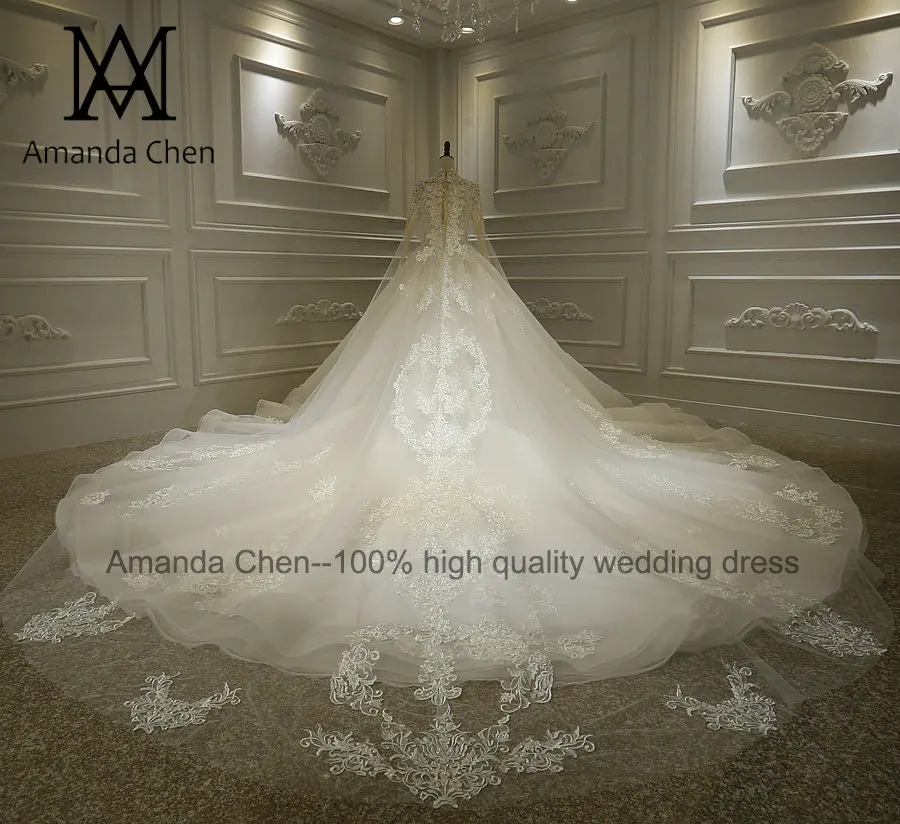 Vestido de novia sirena кружевная Апликация с длинными рукавами свадебное платье