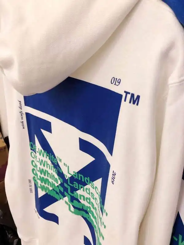 19SS Off-White OW мужская женская унисекс для влюбленных пейзаж стрела модная повседневная хлопковая толстовка с капюшоном Свободная куртка с капюшоном пуловер