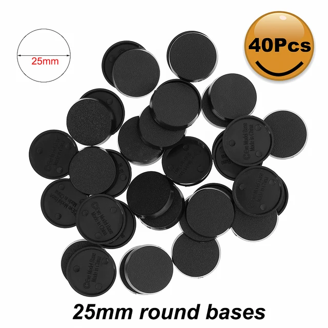 MB 40pcs Round Bases 25mm/30mm/32mm/40mm/50mm Model Bases for Wargame and Table Games 4