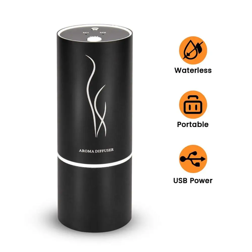 

Waterless Oil Nebulizer Diffuser Air Purifier Mini Car Aroma Diffuser with Two Mode Rechargeable Portable Essential Oil diffuser