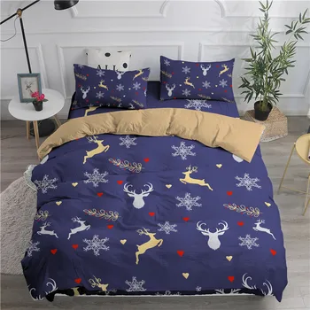 

ZEIMON Merry Christmas Bedding Set Deer Printing Duvet Cover 3D For Home Textiles 2/3pcs Adults Luxury Bedclothes