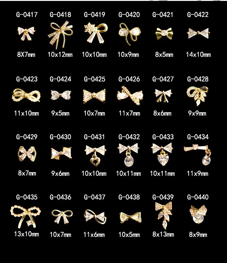 10 stücke Luxus Bogen Schmetterling Flügel Zirkon Kristalle Strass Nagel Schmuck Nail Art Dekorationen Nägel Zubehör Charms Lieferungen – Detail 6
