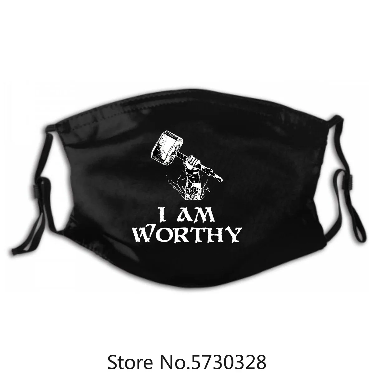 

I Am Worthy Mask Mask All Size Washable Reusable Mask with PM2.5 Filters 5 Layers Funny Thor Mjolnir Avengers Endgame