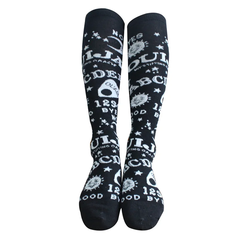 AltGoth Dark Magic Star Moon Printed Socks Women Gothic Punk Streetwear Mall Goth Harajuku Casual Retro Y2k Black Hosiery Female