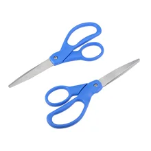 Uxcell 2 шт. 7 дюймов нержавеющая сталь ножницы для офиса дома резки, изогнутые синие ручки