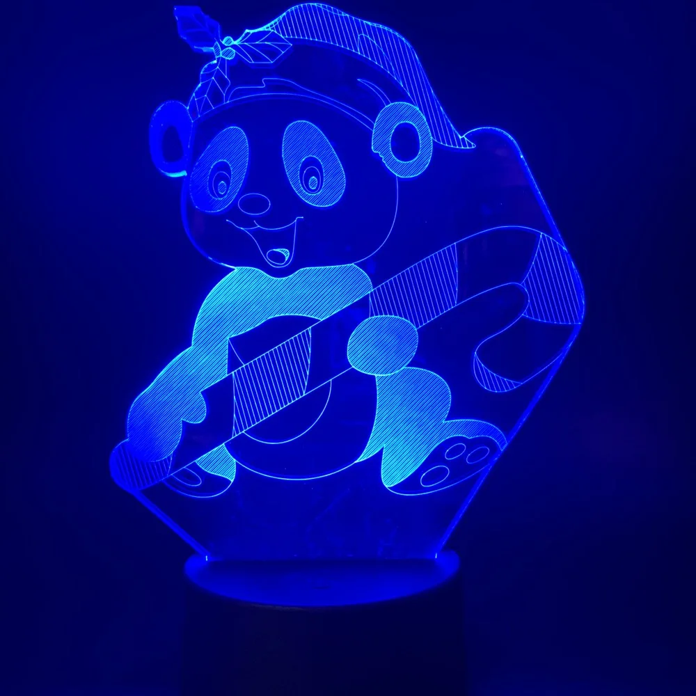 Ночной светильник Led с мультипликационным принтом «панда» для детей в помещении Ночной светильник USB 3D лампа визуальный светильник эффект номер ночной Светильник s подарок для детей