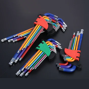 

9pcs Screwdriver Hex Wrench Set Color Coding Wear-Resisting Anticorrosion Sets Hexagon Torx Star Wrench Spanner Tool Accessories