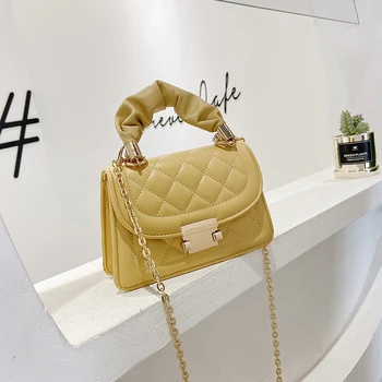

Fashion solid color PU leather purses and handbags Diamond Lattice women's handbag luxury brand women's messenger bag sac femme