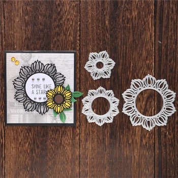 

YaMinSanNiO 3PCS Sunflower Frame Metal Cutting Dies New 2020 for Craft Dies Scrapbooking Card Making Embossing Stencil Die Cut