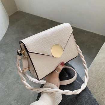 

Braided Shoulder Strap Small PU Leather Crossbody Bags For Women 2020 Shoulder Handbags Female Travel Lady Square Crossbody Bag