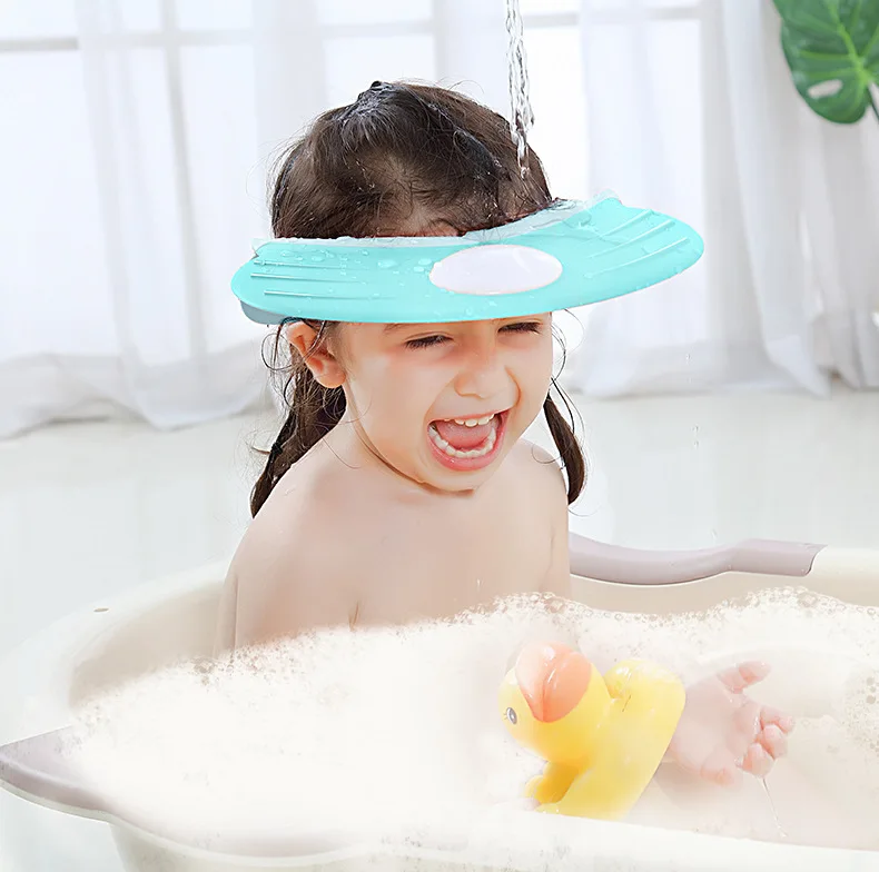 Safe Shampoo Shower Bath Caps Protect Soft Cap Baby Childrens Kids Unisex Hat  shampoo hat for kids