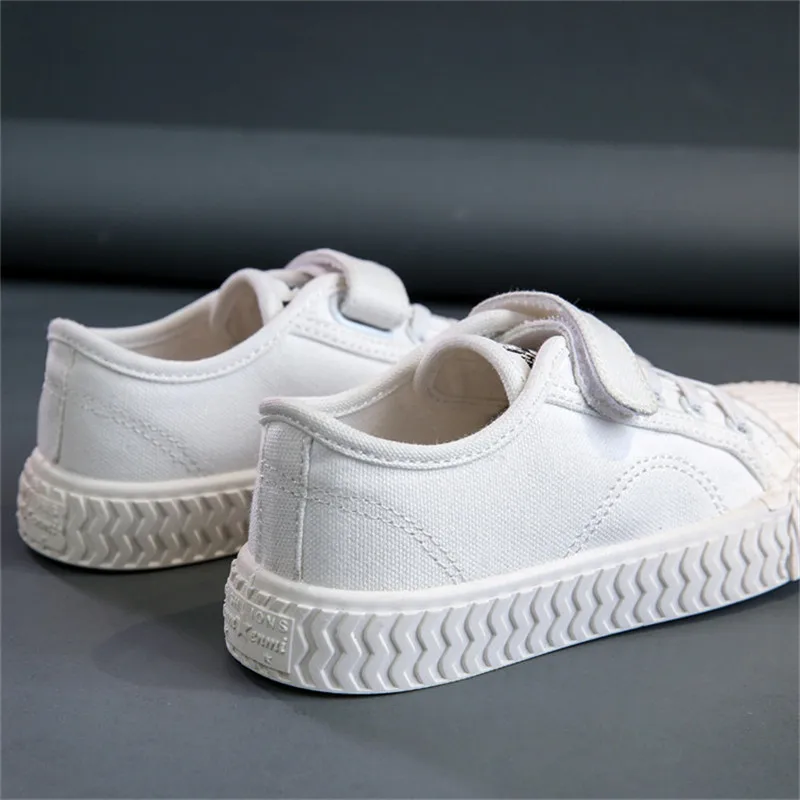 White Autumn Fashion New Children Canvas ayakkabı Girls Sneakers Toddler Breathable Spring Kids Shoes For Boys Soft Casual Shoes - Цвет: White