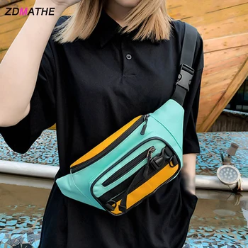 

Fashion Running Sports Messenger Crossbody Bags Summer Canvas Chest Bag Messenger All-match Waist Bag for Girls Boys