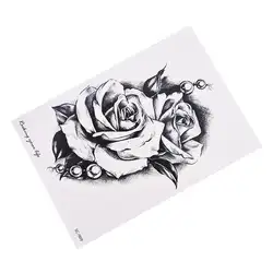 2019 черный большой цветок водостойкий боди-арт временные сексуальные татуировки Роза тело Искусство Макияж инструменты поддельные