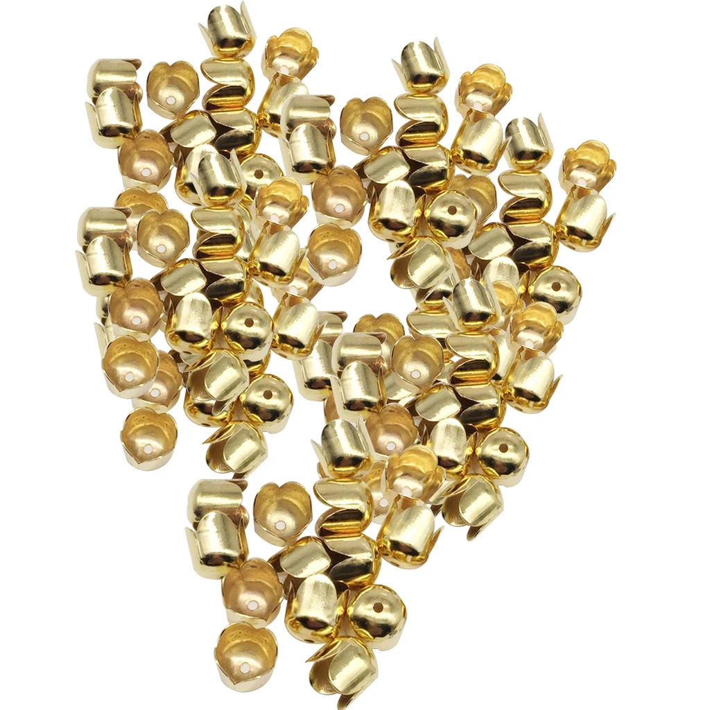 100 Pieces Leather Cord End Caps Tassel Caps Beads Covers For DIY Jewelry Making Findings,(8x8mm)