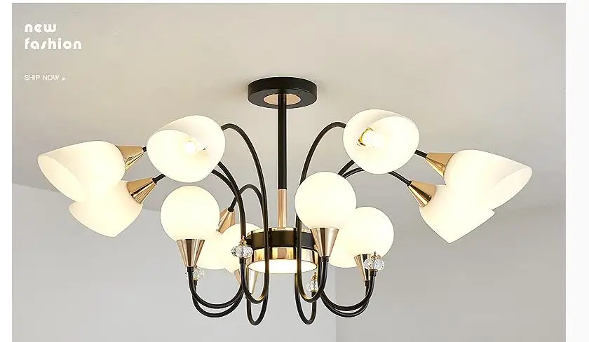 

Chandelier luxury living room headlights simple modern Nordic style bedroom lighting net red