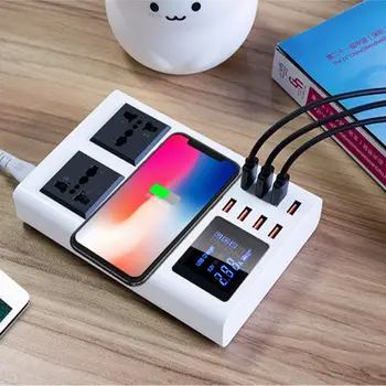 

40W 5V/8A Multi-port Quick Charger LED Display Charging Adapter for for ipad iphone Huawei Xiaomi Samsung LG Power Adapter