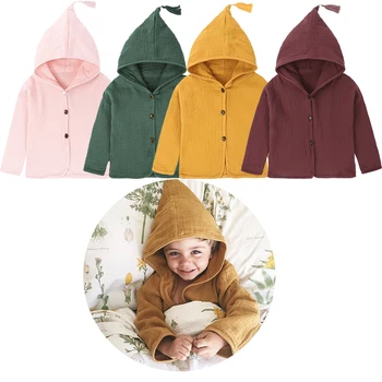 

Baby Outerwear Coats Tassel Hooded Cotton Linen Children Cardigan Blouse Boys Kids Hooded Jacket For Boys Fashion Coats