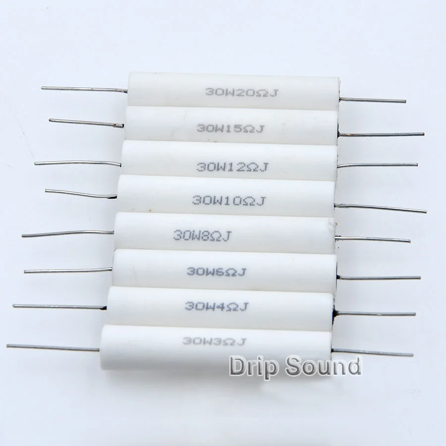 2шт 1Ohm-15Ohm 30 Вт динамик делитель частоты аудио стерео кроссовер керамическое сопротивление цементный резистор