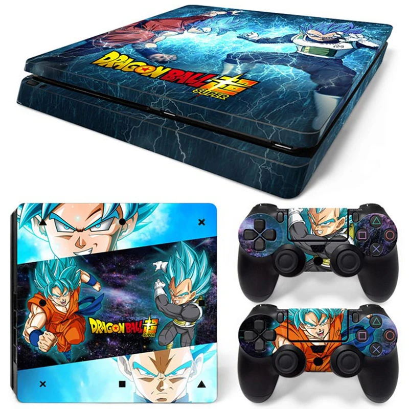 Hot Anime Goku Sticker Cover Wrap Protector Skin For Sony PS4 Slim Console & 2PCS Controller Skin Decal For PS4 Slim 