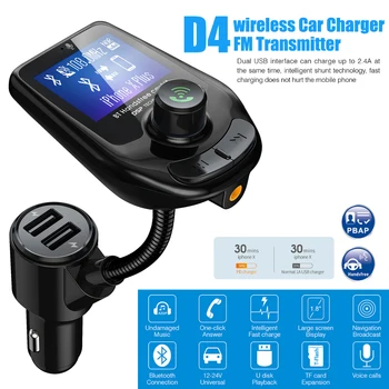 

Acespower Screen FM Transmitter Wireless Bluetooth Handsfree Car Kit 360 Rotatable Car MP3 Audio QC3.0 Dual Quick USB Charger