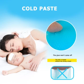 

5pcs Comfortable Summer Down Fever Ice Cooling Patches Multi-functional Practical Lower Temperature Medical Plaster Pad