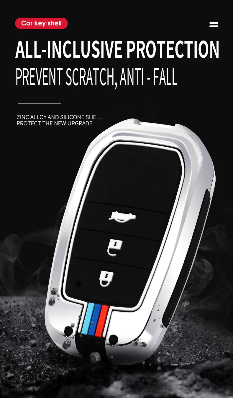 Portachiavi per auto in lega di zinco per Toyota Chr Rav4 Auris Avensis Prius Aygo Camry Corolla Land Cruiser 200 Prado Crown Riez Key Cover - He421919398ff4071abe2a894b51ec6cbH