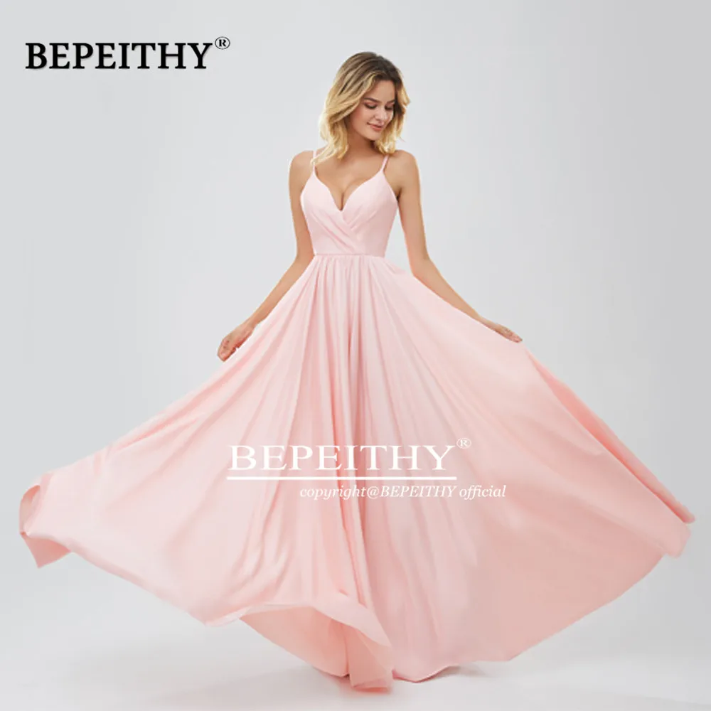 BEPEITHY черное платье розовое платье Длинные вечерние платья простое, но элегантное вечернее платье халат De Soiree
