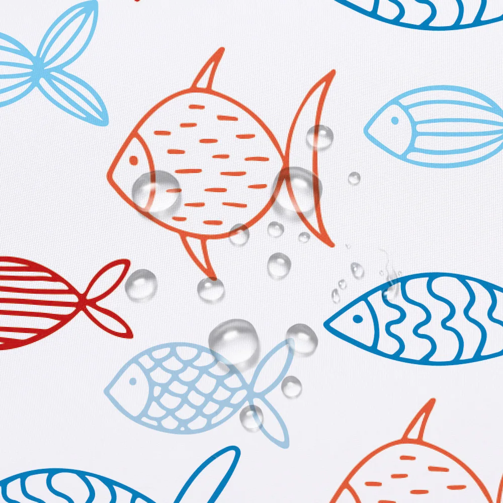 YIANSHU Cartoon Fish Waterproof Shower Curtains Easy Clean Moldproof Bathroom Shower Curtain Modern Bathroom Shower Curtain