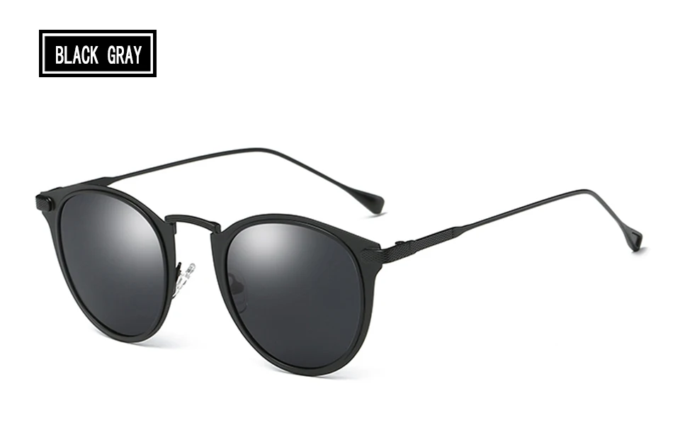 black gray ELITERA женские модные солнцезащитные очки кошачий глаз круглые поляризованные Брендовые очки - Цвет линз: black gray