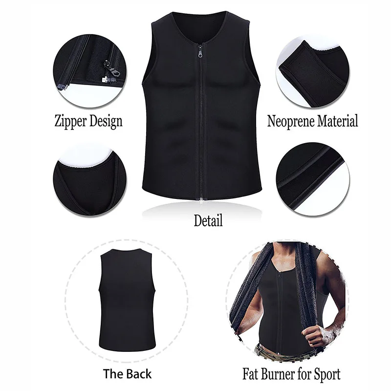 Men Sauna Running Vest Tank Tops Shapewear (3)