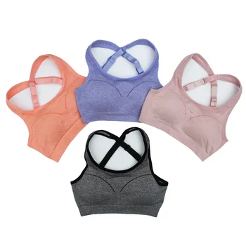 

Beauty Back Cross Non-Steel Ring Shock-resistant Sports Brassiere Running Fitness Yoga Vest Bra Large Size Sports Underwear Wome