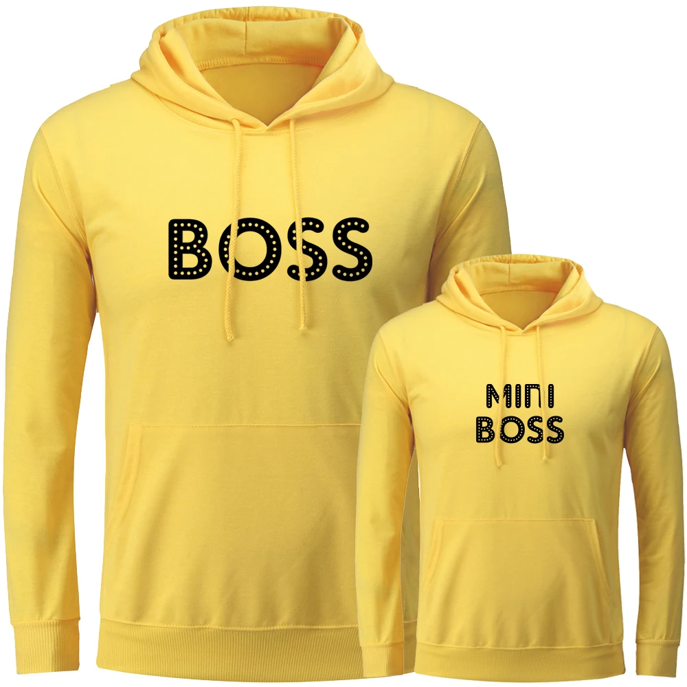 Boss/одинаковые комплекты для семьи для мамы и папы; худи для мальчиков и девочек; свитшоты для мамы и дочки; одежда для папы и сына; пуловер