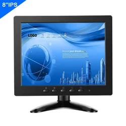 ZHIXIANDA-monitor IPS de 8 pulgadas, 1024x768, con BNC, HDMI, AV, VGA, entrada USB para coche, CCTV, DVR, microscopio