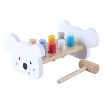 

1 Set Musical Toy Hammer Beat Toy Wooden Column Kids Beating Toys Educational Coordination Toy