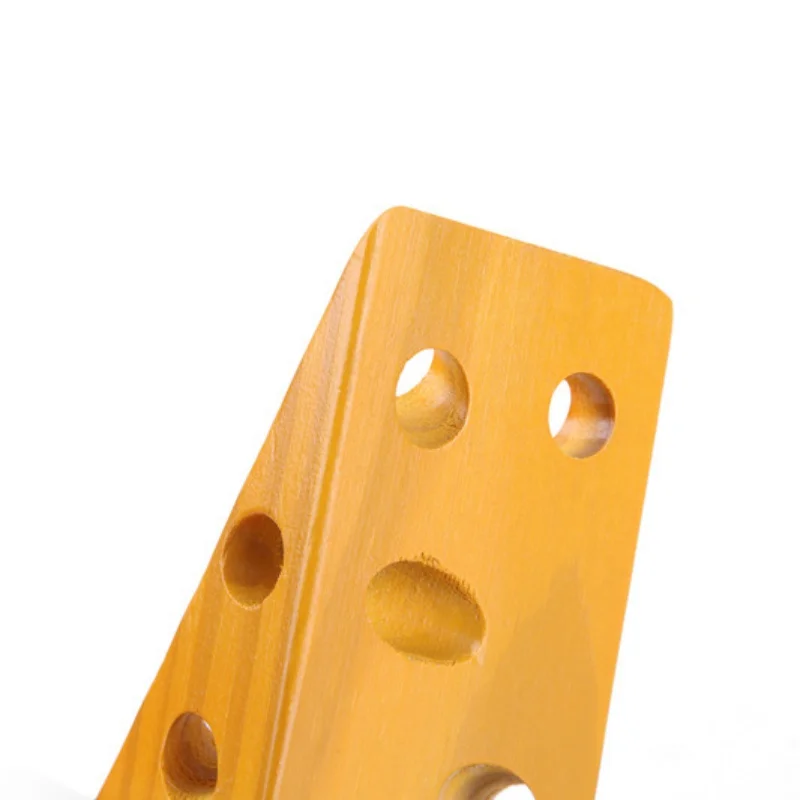  10.5*5cmToys Threading Game Preschool Children's Early Education Teaching Wood Block Cheese - 4000109510806