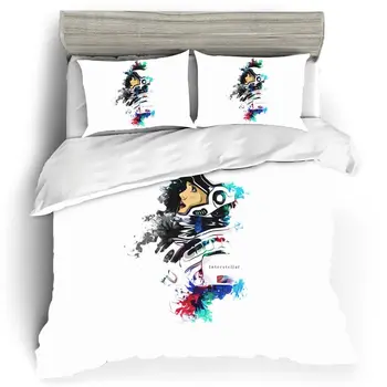 

Bed Cover Set Single Queen King Size Home Textile Linens Cotton Bedding Set Duvet Cover Bed Set Interstellar Patterned Pillow