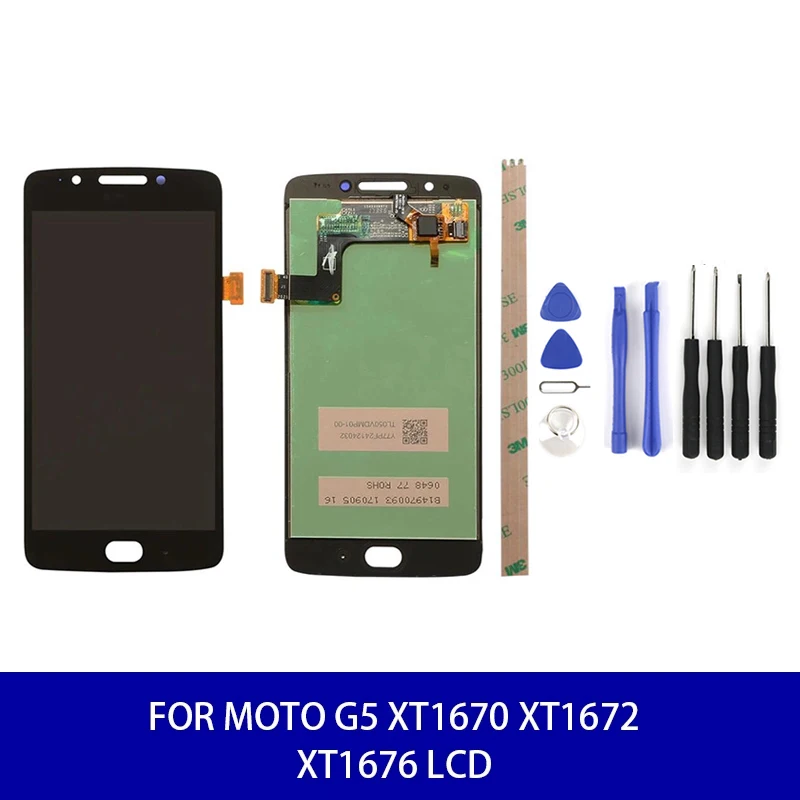 Оригинальный ЖК-дисплей для MOTO G5 XT1670 XT1672 XT1676 сенсорный экран с дигитайзером и