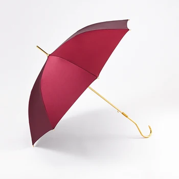 

Long Handle Luxury Umbrella Women Gold Sun Rain Fashion Simple Large Parasol Vintage High Quality Umbrella