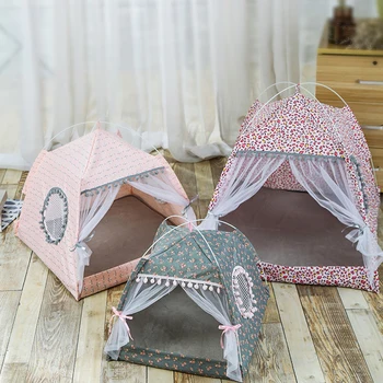 

Pet Bed Cat House Puppy Kitten Bed Cat Teepee Pet Breathable Indoor Tent Pet House Small Medium Dog Cats No Waste Foldable Bed
