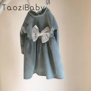 

Kids Dresses Spring Girls Corduroy All Over Bow Back Button Dress Girls Dresses For Party And Wedding Little Girls Clothing