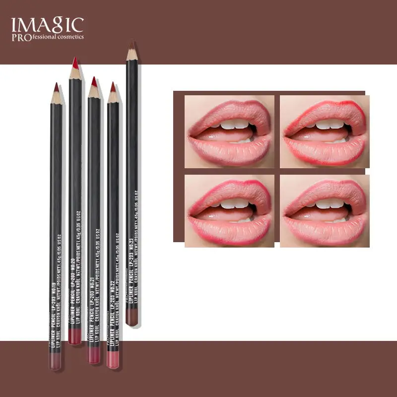Imagic lipliner ручка мода прочного влаги Waterproof Lip Liner stick водонепроницаемый карандаш 12