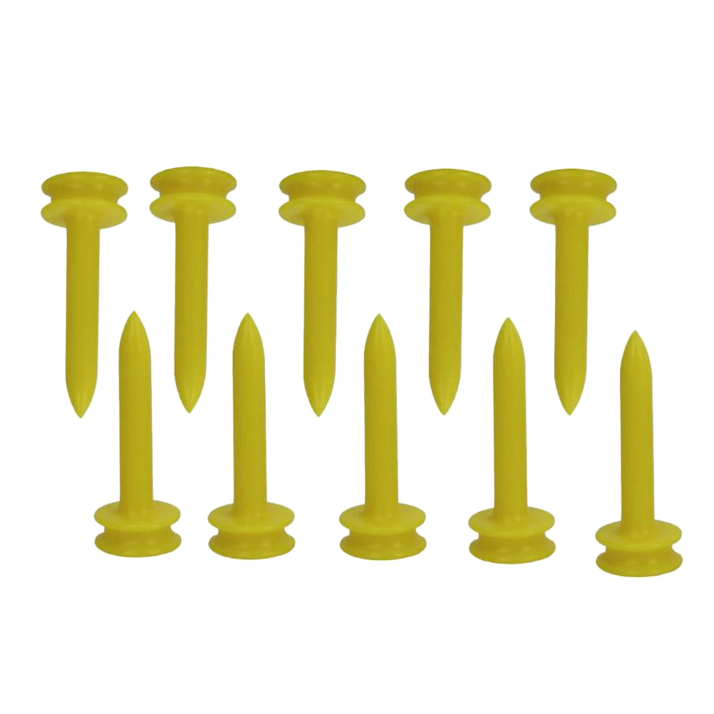 10 Pieces Multifunctional Plastic Golf Tees Castle Tee Divot Tools Ball Position Marker Golf Accessory for Golf Club 30mm Nail