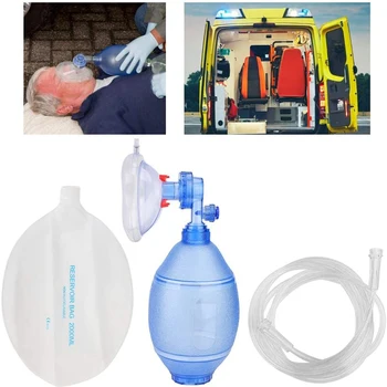 

Simple Breathing Tool Manual Resuscitator PVC Mask with Oxygen Tube Aid kit Tool Simple Breathing Apparatus Braces Supports
