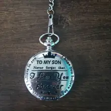 Карманные часы серии "To My Son I Love You" карманные часы модные ретро римские цифры с цепочкой кварцевые унисекс хороший подарок