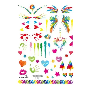 

Disposable Rainbow Body Tattoo Stickers Gay Pride Parades Celebrations Waterproof Cool Stripe Love Floral Beach Party Supplies