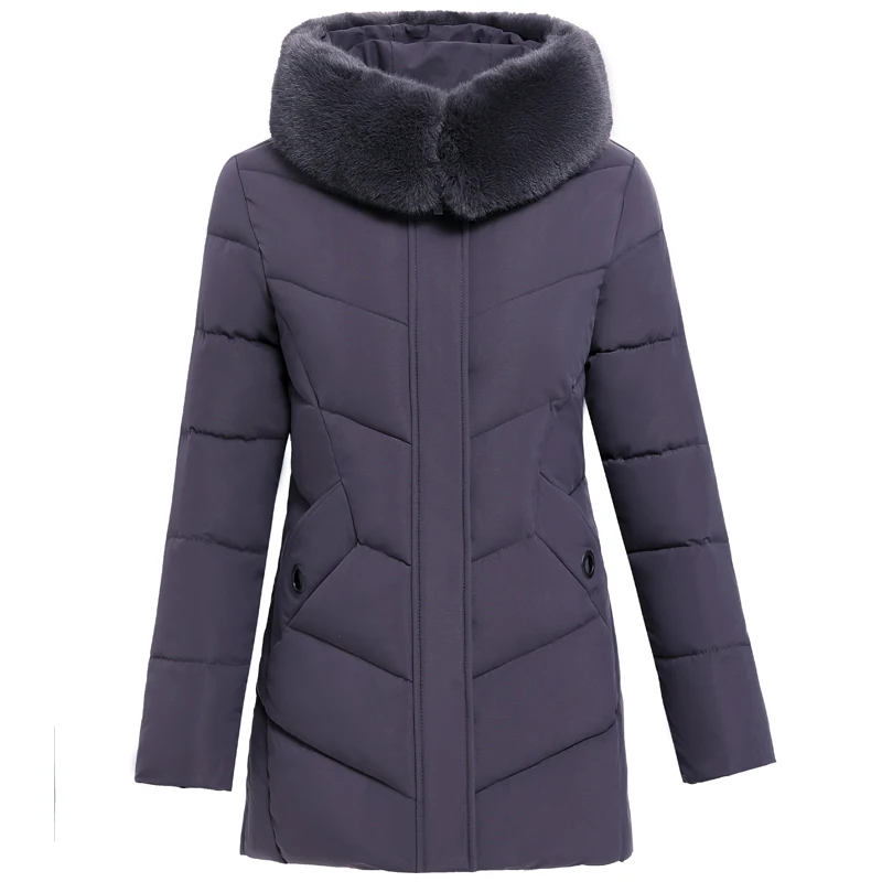 Winter Jacket Women Coat Fur Collar Casual Middle-aged Women Winter Jacket Parkas Long Coat Hooded Plus Size 4XL Cotton Parka